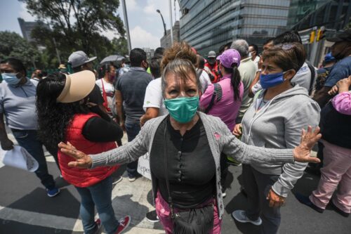 MEXICO-HEALTH-VIRUS-MERCHANTS-PROTEST