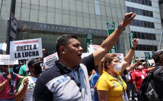 Protestas telefonistas en Telmex